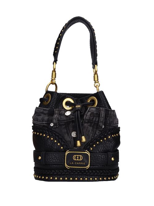 Borsa BAGGHY BUCKET in ecopelle e tessuto LA CARRIE | 142M-EM-105-TSJNERO